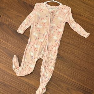 Angel Dear Pink Bunny and Floral Footie